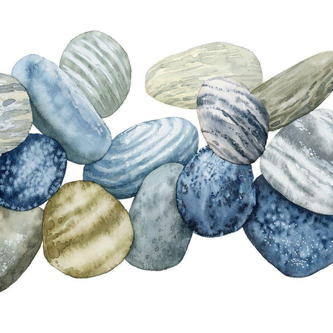 Found Pebbles II White Modern Wood Framed Art Print by Popp, Grace