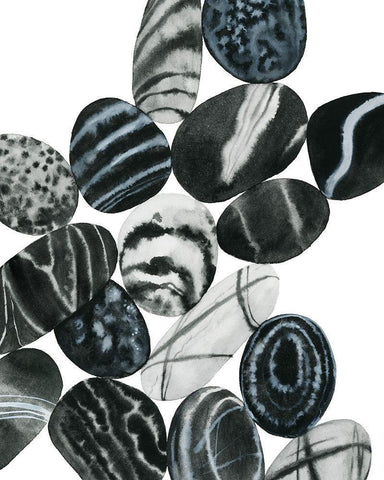 Dalmatian Rocks I White Modern Wood Framed Art Print with Double Matting by Popp, Grace