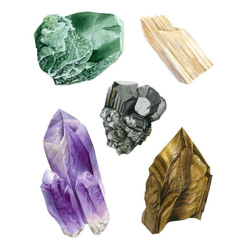 Healing Crystals II Black Modern Wood Framed Art Print by Popp, Grace