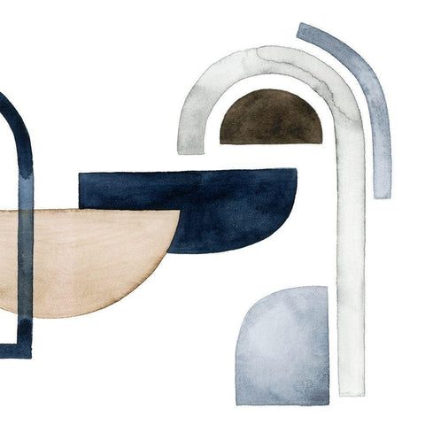 Moving Pieces V Gold Ornate Wood Framed Art Print with Double Matting by Popp, Grace