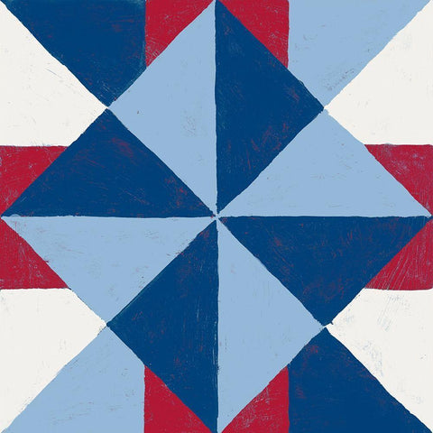 Americana Patchwork Tile IV Black Modern Wood Framed Art Print by Lam, Vanna