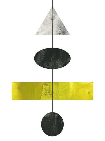 Geo Mobile II Black Ornate Wood Framed Art Print with Double Matting by Vess, June Erica