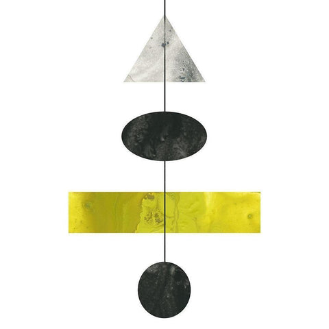 Geo Mobile II Black Modern Wood Framed Art Print by Vess, June Erica