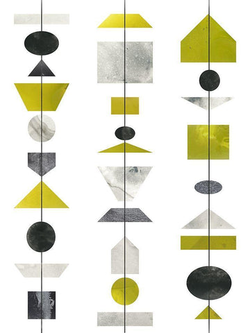 Geo Mobile III White Modern Wood Framed Art Print with Double Matting by Vess, June Erica