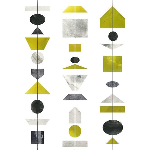 Geo Mobile III Black Modern Wood Framed Art Print by Vess, June Erica