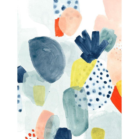 Frutti Misti I White Modern Wood Framed Art Print by Vess, June Erica