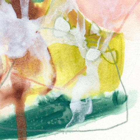 Verdigris Spring I Black Modern Wood Framed Art Print with Double Matting by Vess, June Erica