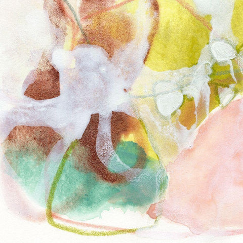 Verdigris Spring II Black Modern Wood Framed Art Print with Double Matting by Vess, June Erica