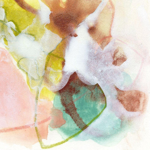 Verdigris Spring III White Modern Wood Framed Art Print by Vess, June Erica