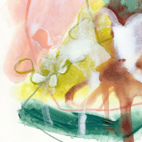 Verdigris Spring IV White Modern Wood Framed Art Print with Double Matting by Vess, June Erica