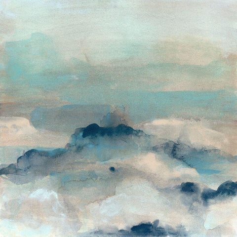 Shoreline Dusk II Black Modern Wood Framed Art Print by Vess, June Erica