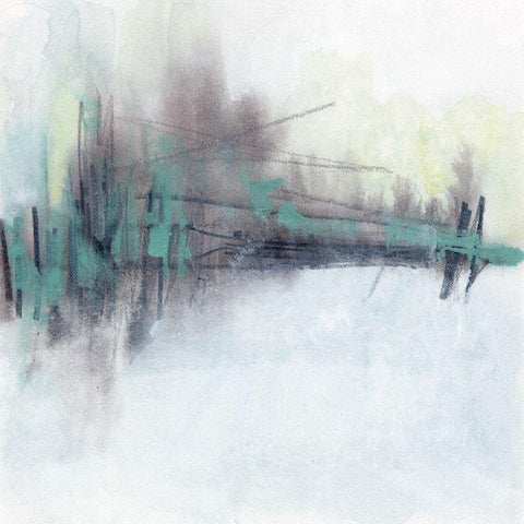 Treeline Borealis I Black Modern Wood Framed Art Print by Vess, June Erica