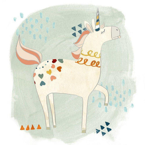 Hipster Unicorns II Black Modern Wood Framed Art Print by Vess, June Erica