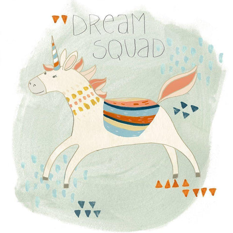 Hipster Unicorns III Gold Ornate Wood Framed Art Print with Double Matting by Vess, June Erica