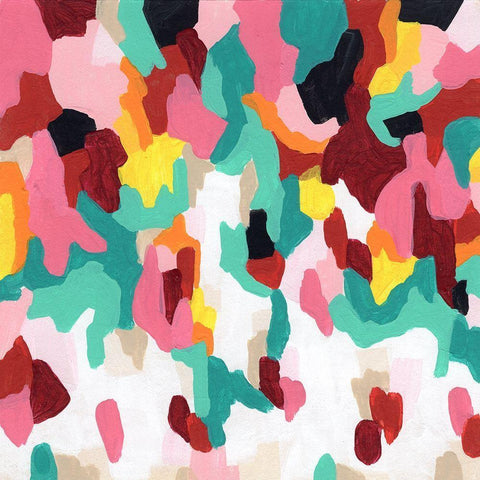 Pixel Kaleidoscope I White Modern Wood Framed Art Print with Double Matting by Vess, June Erica