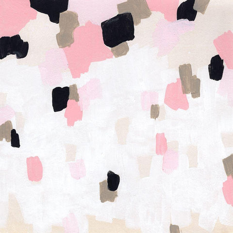 Pixel Pink II Black Modern Wood Framed Art Print with Double Matting by Vess, June Erica