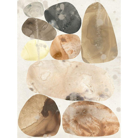 Stone Mosaic I White Modern Wood Framed Art Print by Vess, June Erica