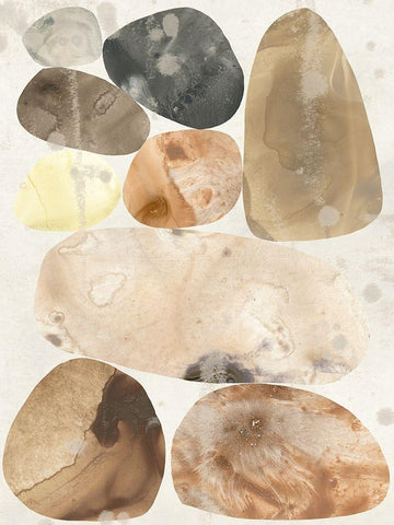 Stone Mosaic I White Modern Wood Framed Art Print with Double Matting by Vess, June Erica