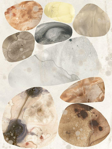 Stone Mosaic II Black Ornate Wood Framed Art Print with Double Matting by Vess, June Erica