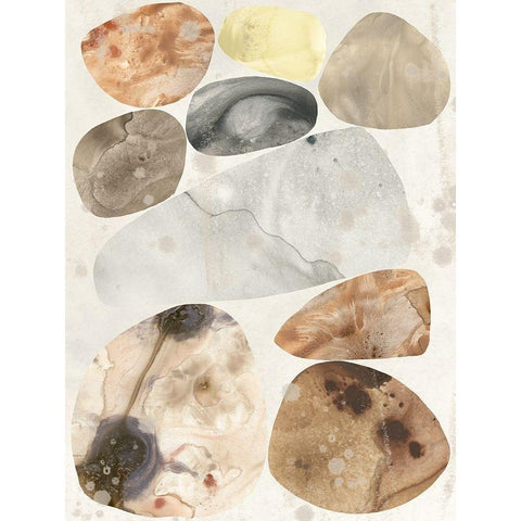 Stone Mosaic II White Modern Wood Framed Art Print by Vess, June Erica