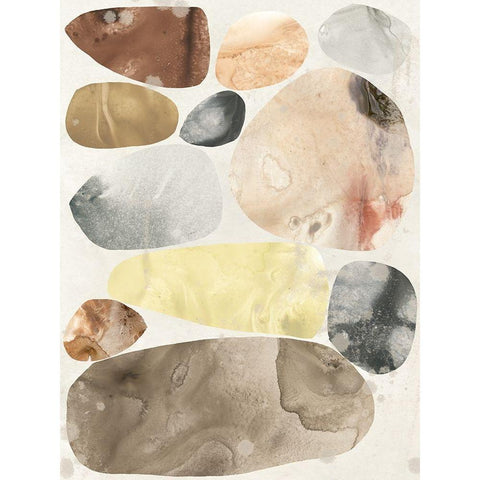 Stone Mosaic III White Modern Wood Framed Art Print by Vess, June Erica