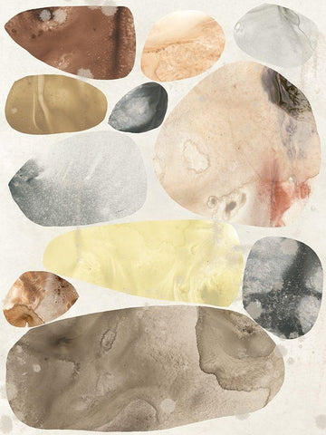 Stone Mosaic III White Modern Wood Framed Art Print with Double Matting by Vess, June Erica