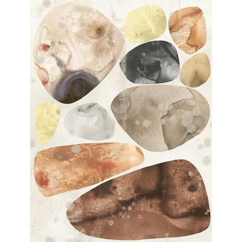 Stone Mosaic IV White Modern Wood Framed Art Print by Vess, June Erica