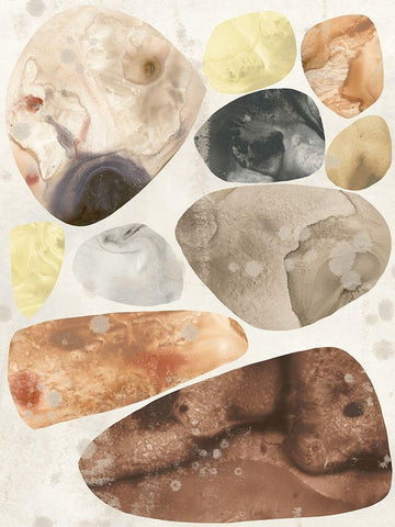 Stone Mosaic IV Black Ornate Wood Framed Art Print with Double Matting by Vess, June Erica