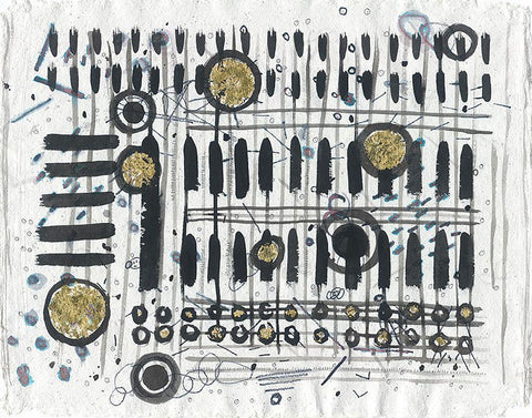 Notes and Keys White Modern Wood Framed Art Print with Double Matting by Arbel, Lori