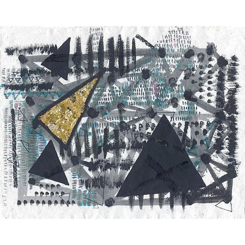 Golden Triangle Black Modern Wood Framed Art Print by Arbel, Lori