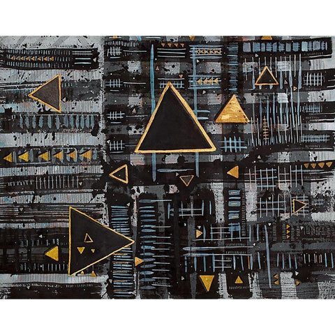 Intersection Black Modern Wood Framed Art Print with Double Matting by Arbel, Lori