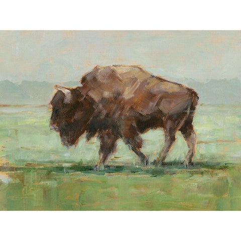 Where the Buffalo Roam II Gold Ornate Wood Framed Art Print with Double Matting by Harper, Ethan