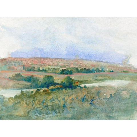 Hilltop Vista I Black Modern Wood Framed Art Print with Double Matting by OToole, Tim