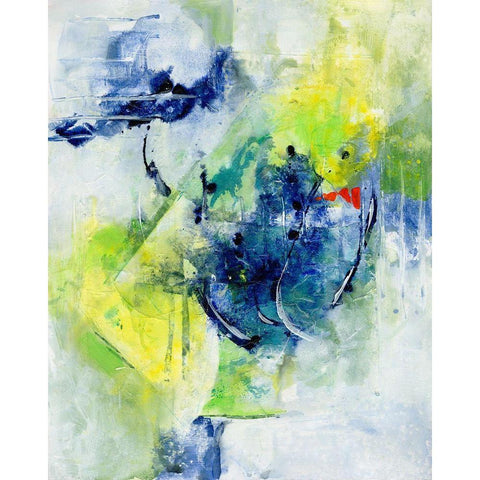 Springtime Abstract II Black Modern Wood Framed Art Print with Double Matting by Combs, Joyce