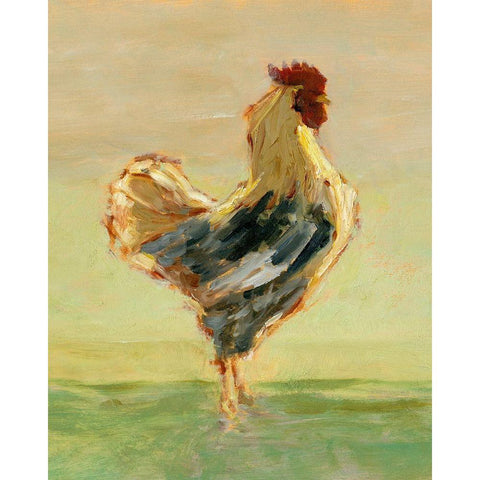 Sunlit Rooster I Black Modern Wood Framed Art Print by Harper, Ethan