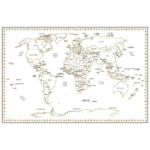 World Schematic White Modern Wood Framed Art Print by Wang, Melissa