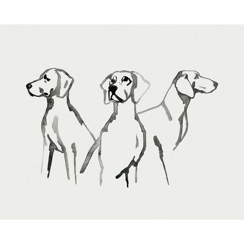 Watercolor Pup II Black Modern Wood Framed Art Print by Popp, Grace