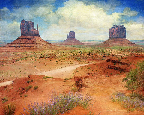 Golden Road I Black Ornate Wood Framed Art Print with Double Matting by Vest, Chris