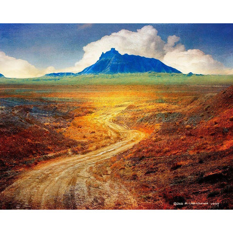 Golden Road II Black Modern Wood Framed Art Print by Vest, Chris