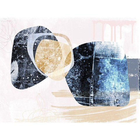 Stone Gem III Black Modern Wood Framed Art Print by Naskrent, Delores