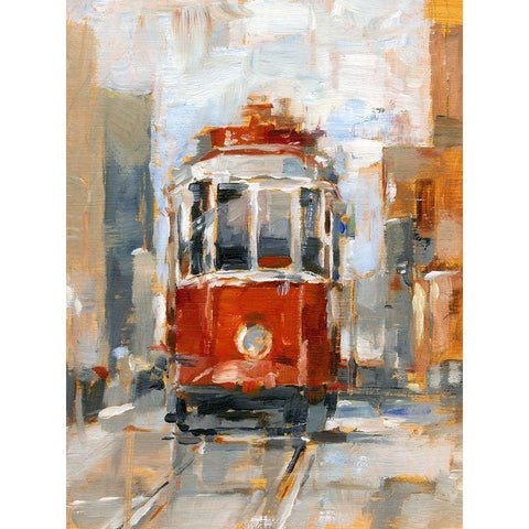Day Trolley I Black Modern Wood Framed Art Print with Double Matting by Harper, Ethan