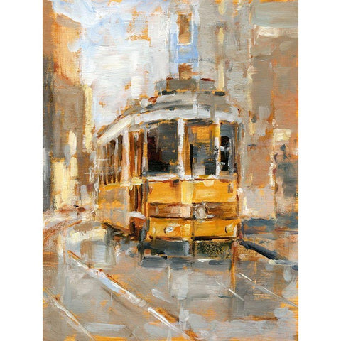 Day Trolley II Gold Ornate Wood Framed Art Print with Double Matting by Harper, Ethan