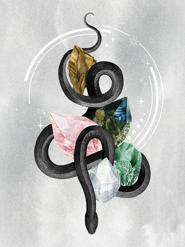 Crystalline Serpent I White Modern Wood Framed Art Print with Double Matting by Popp, Grace