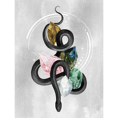 Crystalline Serpent I Black Modern Wood Framed Art Print by Popp, Grace