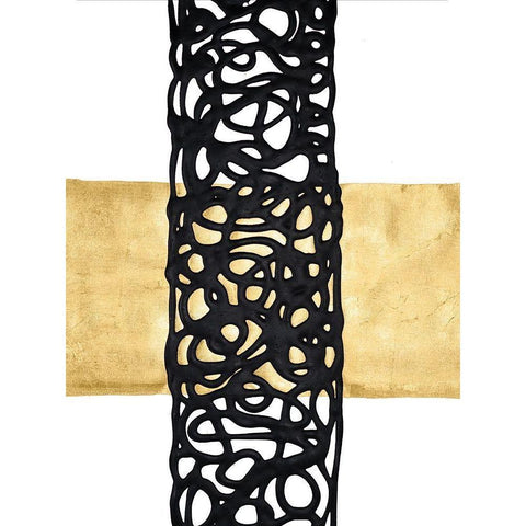 Gold Combo II Black Modern Wood Framed Art Print with Double Matting by Stramel, Renee W.