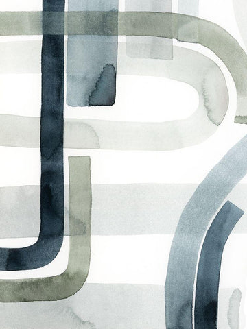 Cool Swoops I White Modern Wood Framed Art Print with Double Matting by Popp, Grace