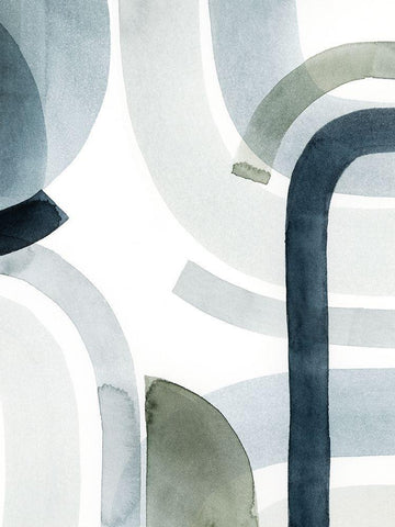 Cool Swoops II Black Ornate Wood Framed Art Print with Double Matting by Popp, Grace