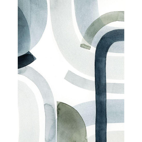 Cool Swoops II Black Modern Wood Framed Art Print with Double Matting by Popp, Grace