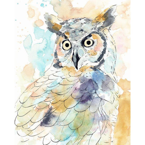 Owl Majestic II White Modern Wood Framed Art Print by Warren, Annie