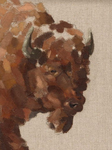 Tiled Bison I Black Ornate Wood Framed Art Print with Double Matting by Green, Jacob